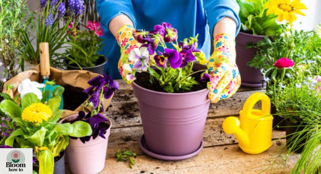 Repotting Balcony Flowers